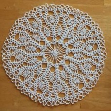 Crocheted 17" White Doily