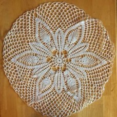 Crocheted Large 22" White Doily