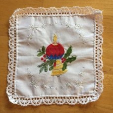 Square Cotton Christmas Doily Square Cotton Christmas Doily