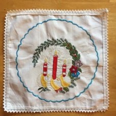 Large Square Cotton Christmas Doily Large Square Cotton Christmas Doily