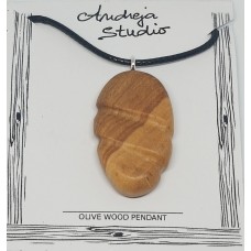 Oval Olive Wood Pendant