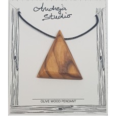 Triangle Olive Wood Pendant