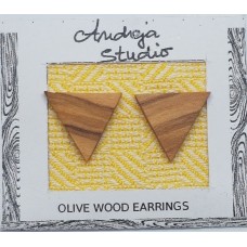 Small Triangular Olive Wood Studs