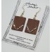 Walnut Wood Dangle Earrings with Mother of Pearl Inlay