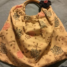 Small Tote Bag with Wood Handle