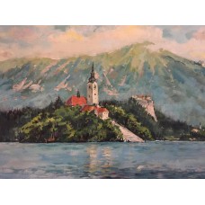 Lake Bled Oil Painting