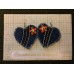 Denim Earrings - Heart with Flower